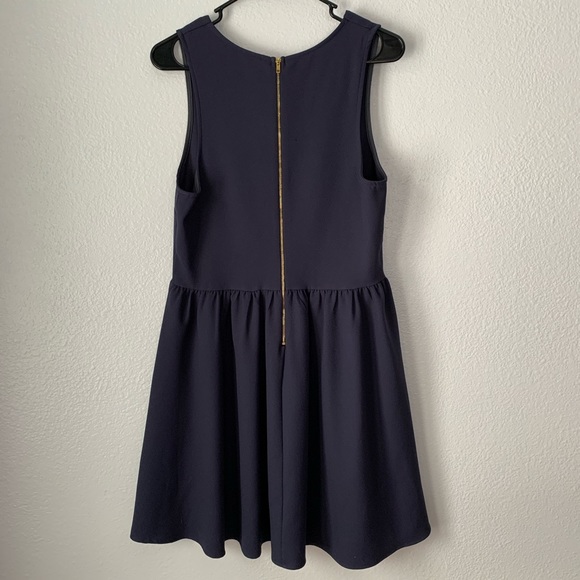 Everly Navy Blue V Dress - Picture 2 of 6